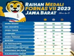 FORNAS VII 2023 JABAR  Perolehan Medali Kontingen Jawa Barat Tak Terkejar